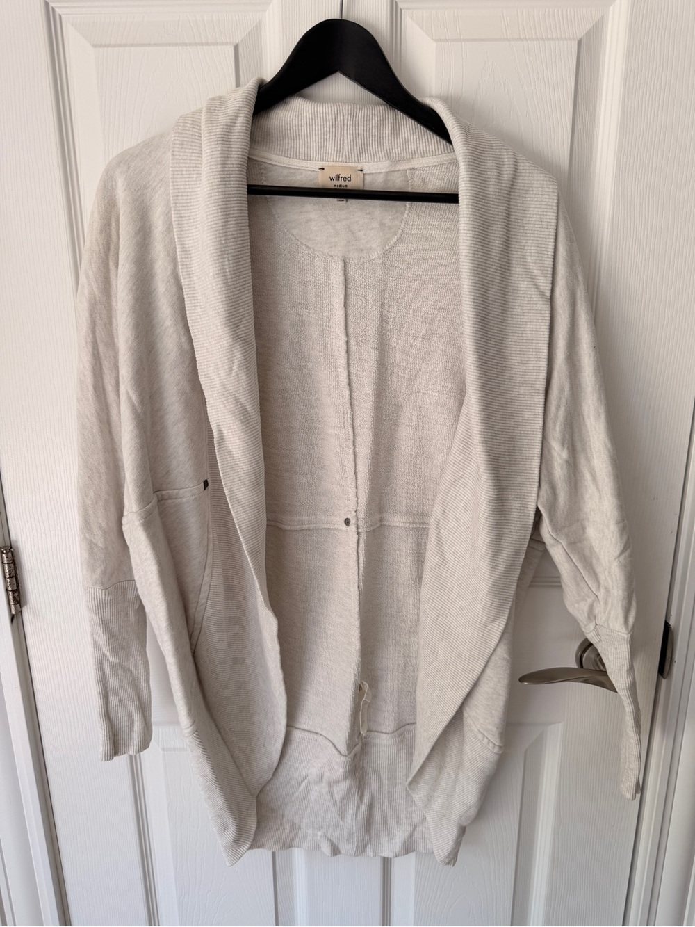 Wilfred Cream Ribbed Collar Cardigan